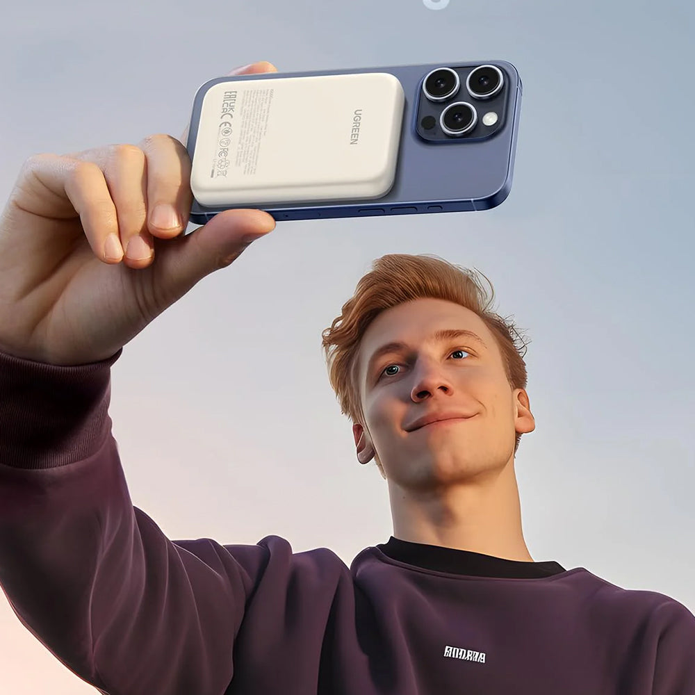 باور بانك يوجرين لاسلكي مغناطيسي بمنفذ تايب سي 20 وات 10000 مللي أمبير شحن 