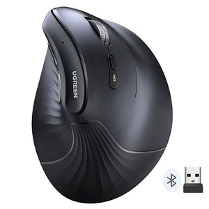 Ugreen 25444 Vertical Ergonomic Dual Mode Bluetooth Wireless Mouse 4000Dpi - Black