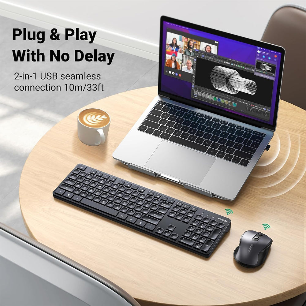 Ugreen 45248EG Wireless Keyboard + Mouse Combo English & Arabic