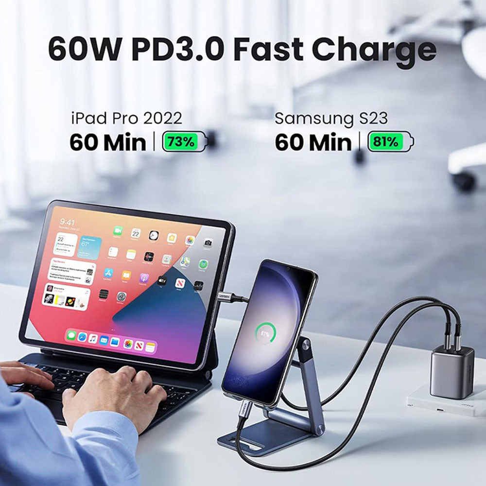Ugreen 50150 PD Type-C To Type-C Cable 3A 60W 