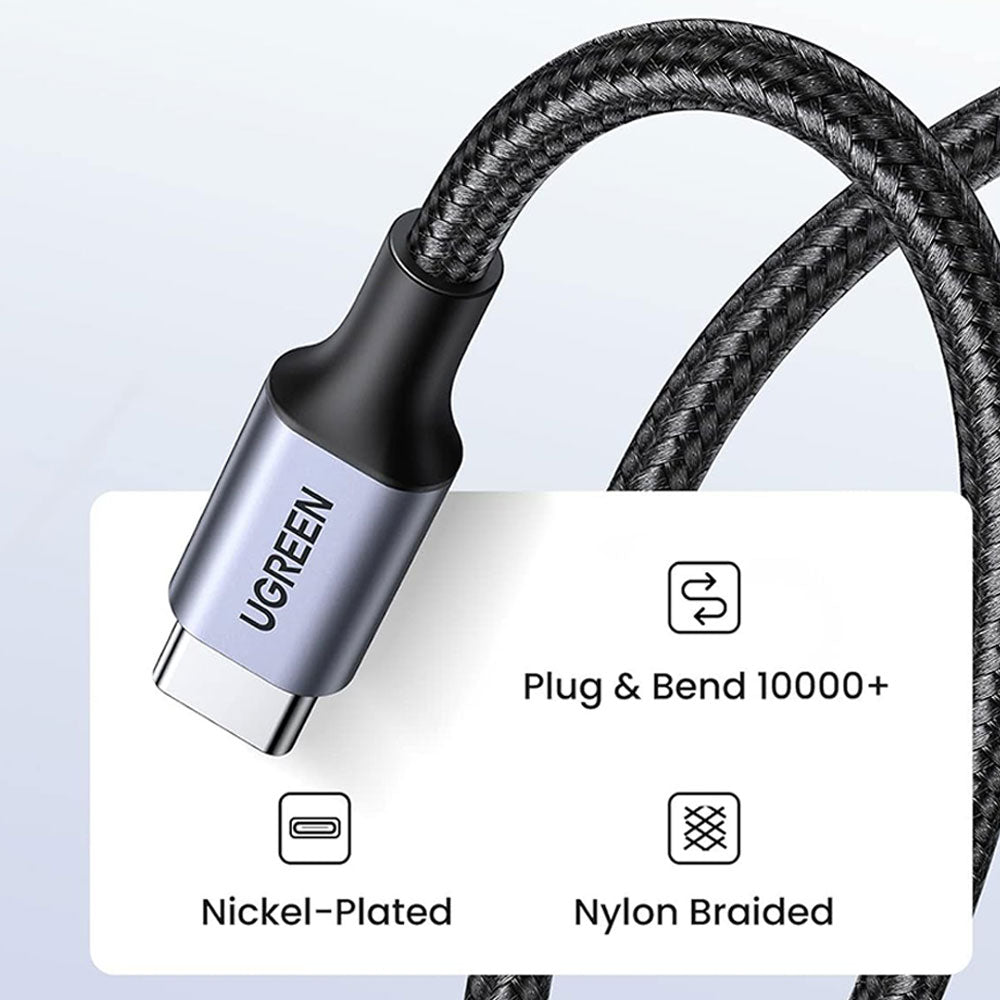 Ugreen 50150 PD Type-C To Type-C Cable 3A 60W Fast Charging 1m 