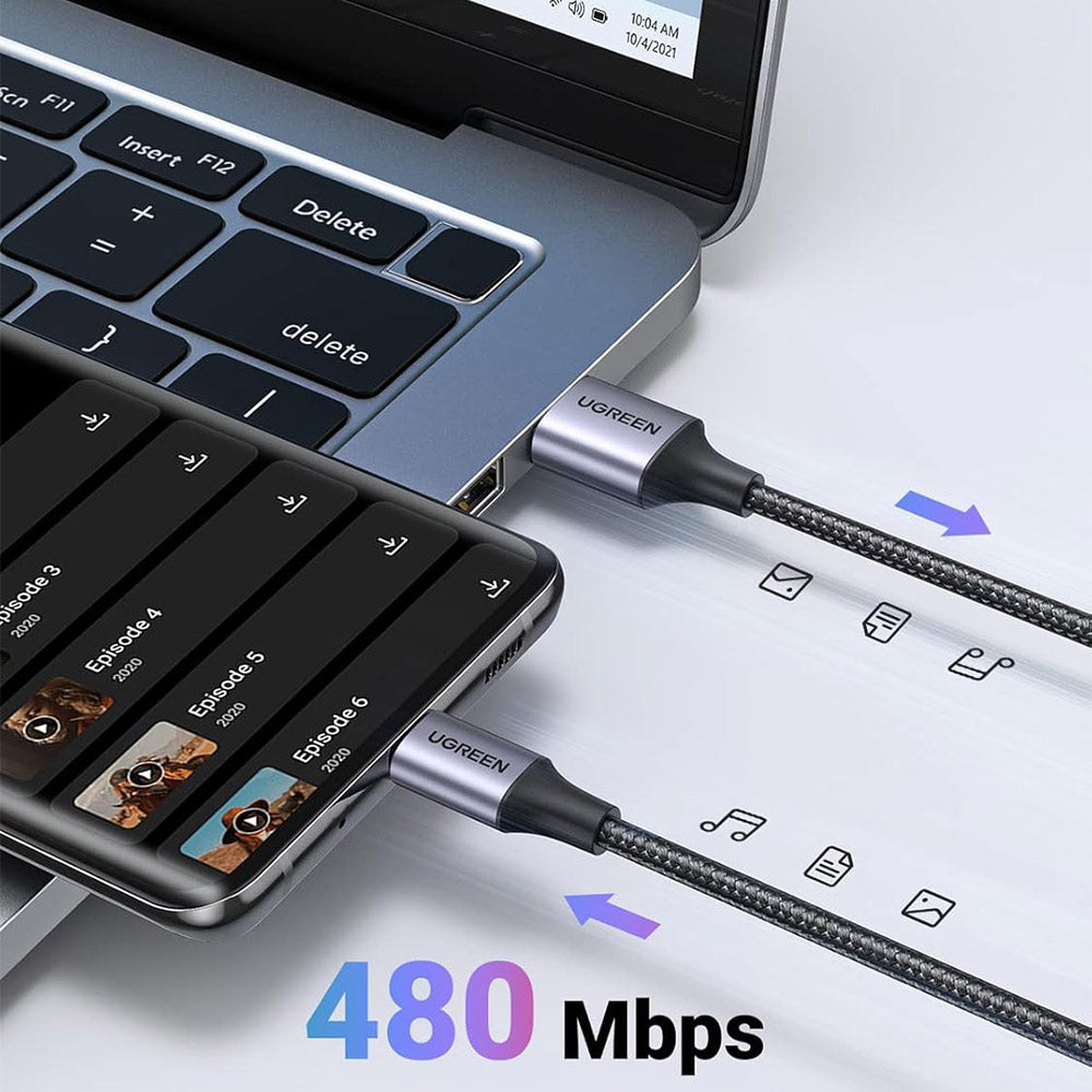 Ugreen 60408 USB To Type-C Cable 3A Fast Charging 3m - Space Gray