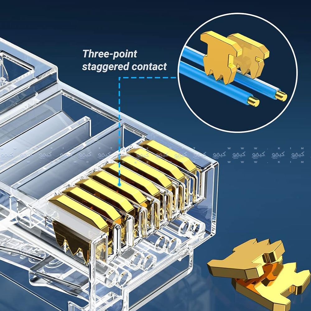 ار جي 45 بلاستيك يوجرين 100 قطعه Cat6 UTP 60558 