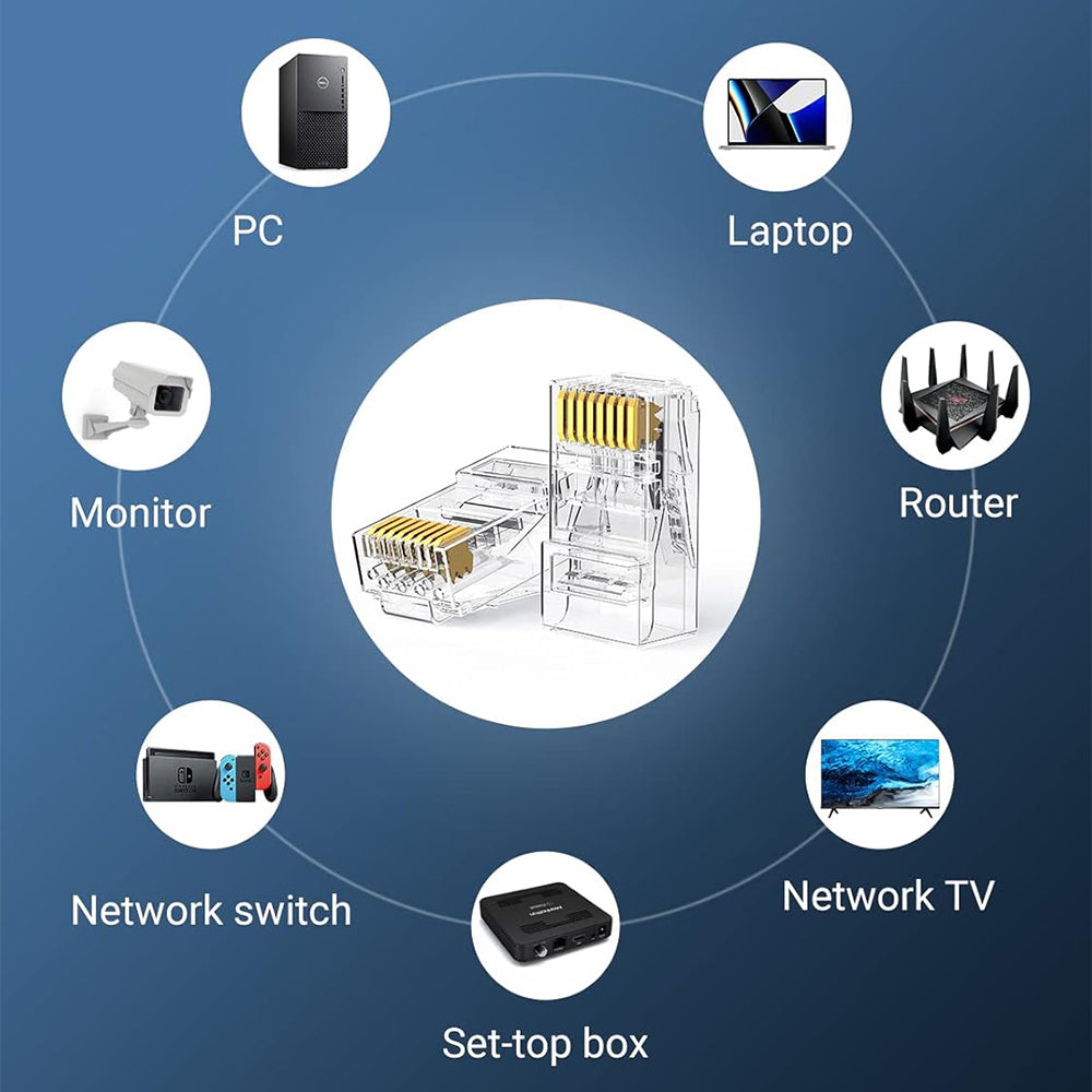 ار جي 45 بلاستيك يوجرين 100 قطعه Cat6 UTP 60558 