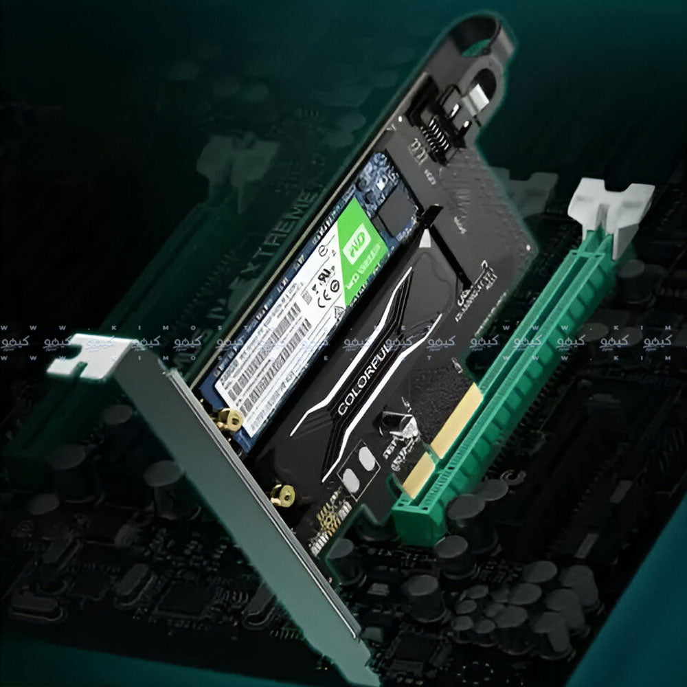 بطاقة محول M.2 NVMe + M.2 SATA الى PCI Express 3.0 x4 يوجرين 70504 