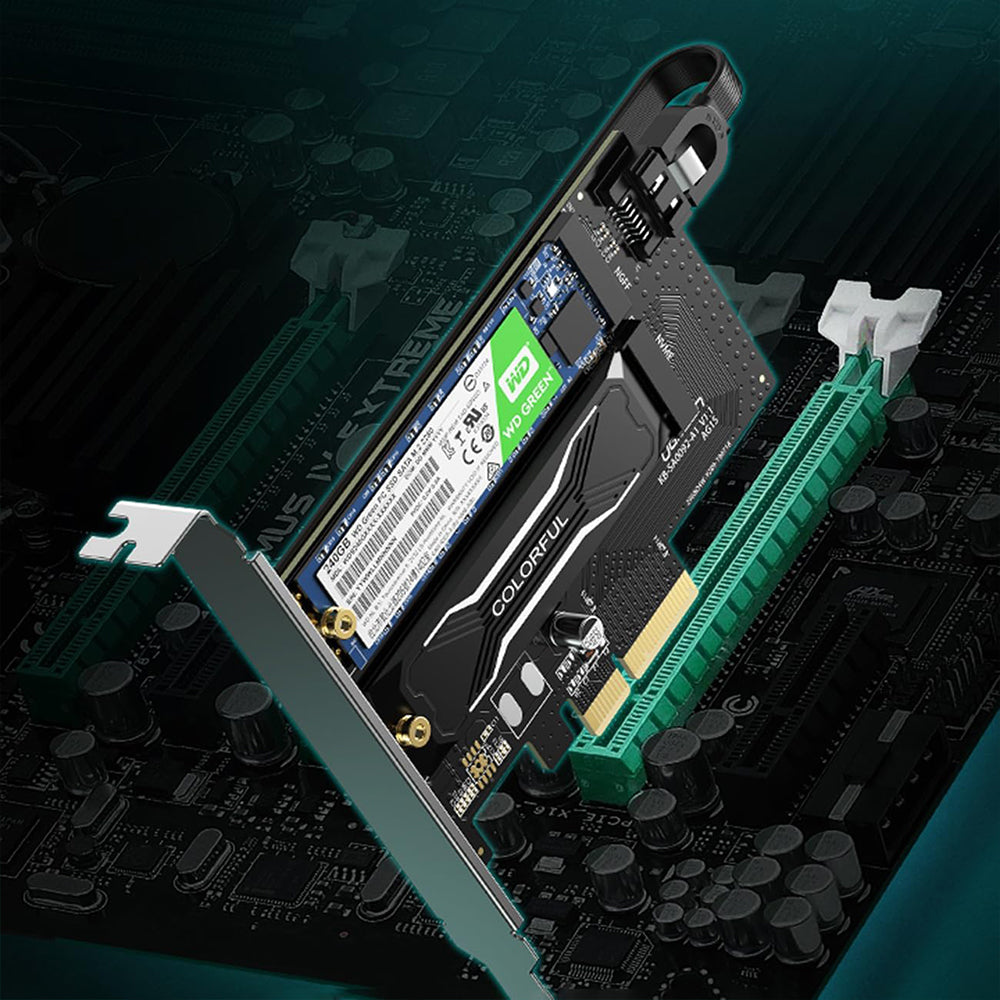 Ugreen 70504 M.2 NVMe + M.2 SATA To PCI Express 3.0 x4 