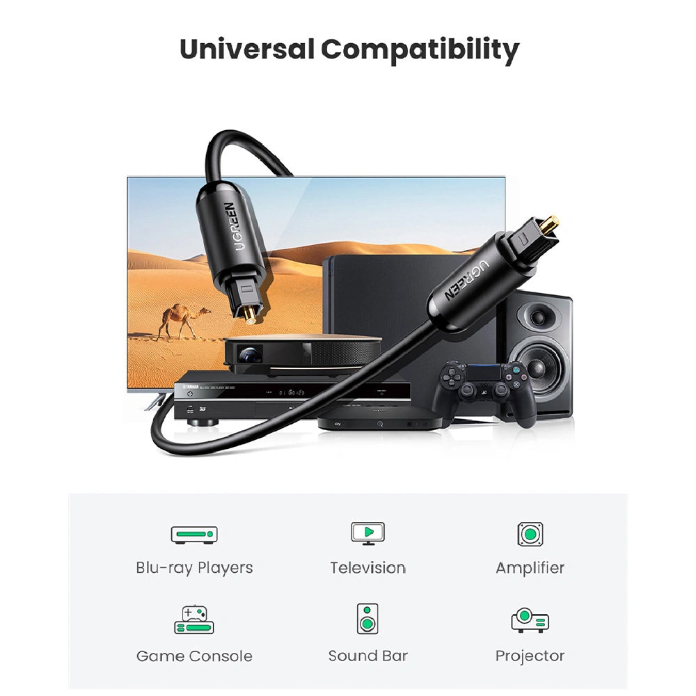 Ugreen Toslink Optical Audio Cable 3m - Black