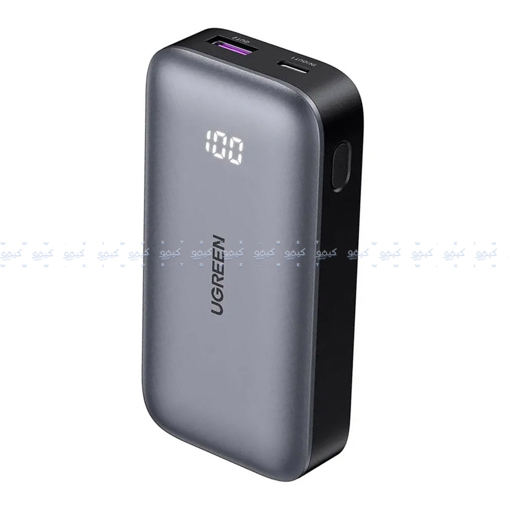 باور بانك يوجرين بمنفذ يو اس بي + منفذ تايب سي 30 وات 10000 مللي أمبير شحن سريع 25185 - أسود