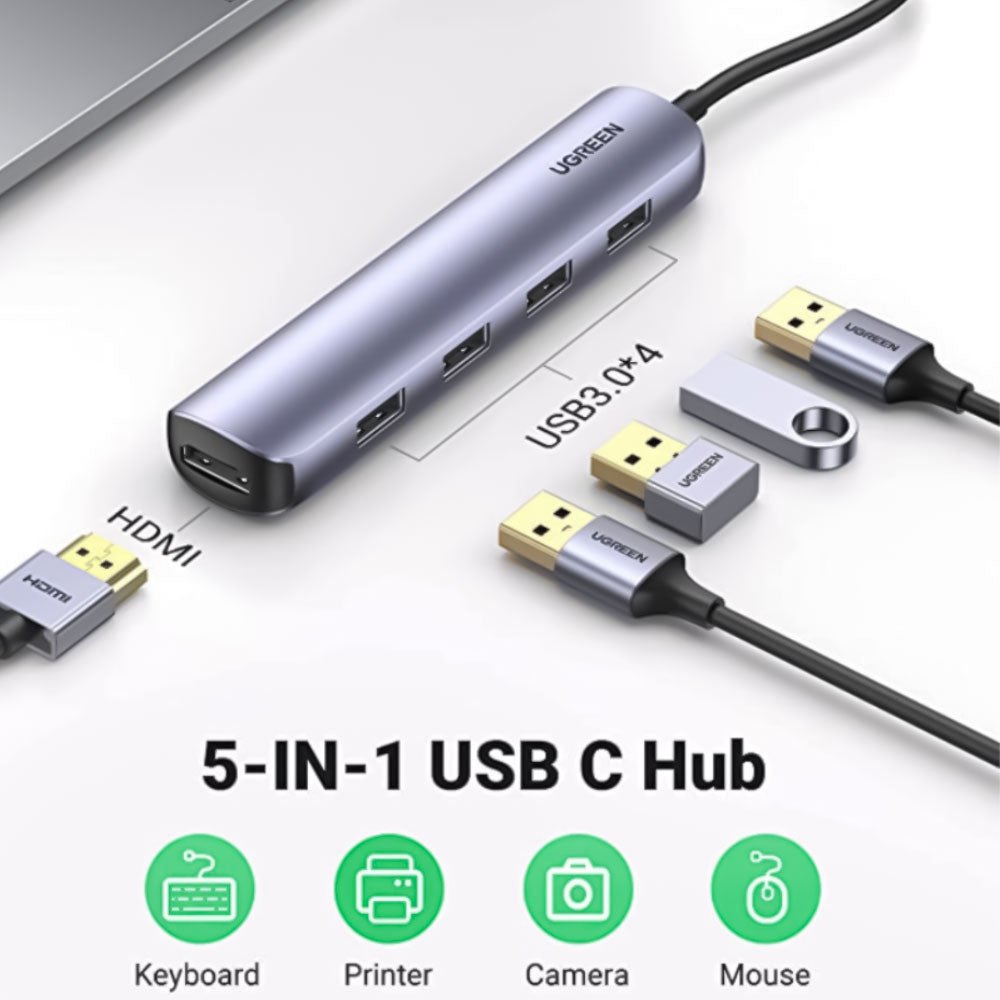 Ugreen 20197 5in1 Type-C HUB Converter 4 Ports