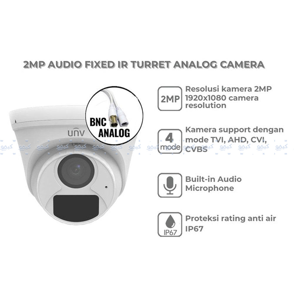 كاميرا مراقبة يونيفيو داخلية 2 ميجابكسل 2.8 ملم UAC-T112-AF28 (ميكروفون)