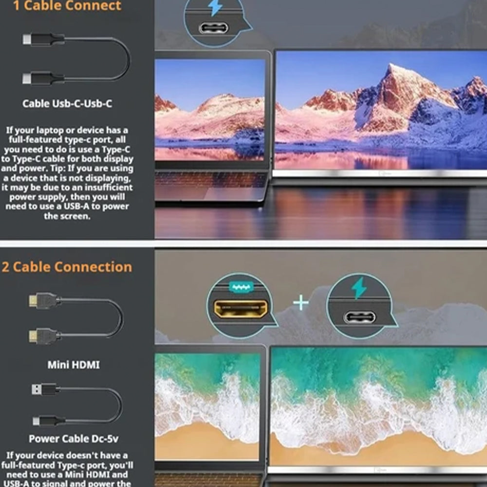 V2Com P4 15.6 Inch IPS FHD Portable Monitor 60Hz