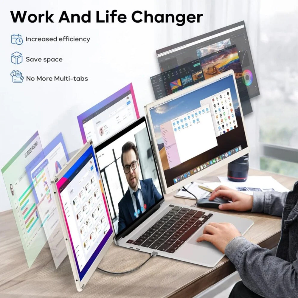 موسّع شاشة لاب توب ثلاثي في2كوم محمولة 15.6 بوصة 60 هرتز S6 IPS FHD 
