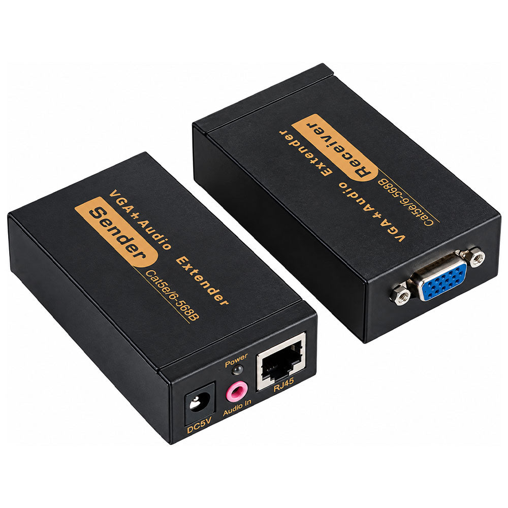موصل VGA بطول 100 متر لكابل Lan CAT5E/6