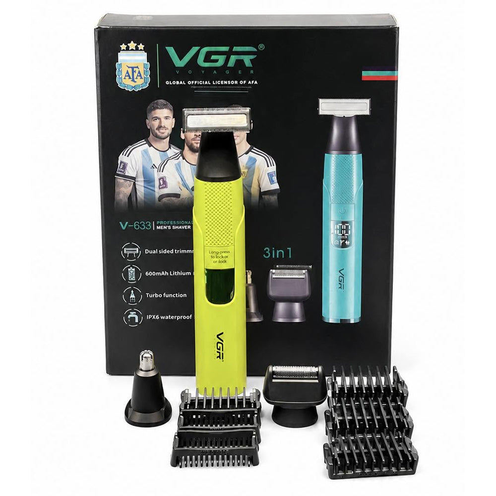 مجموعة حلاقة الشعر للرجال في جي ار بروفيشنال V-633 - أخضر