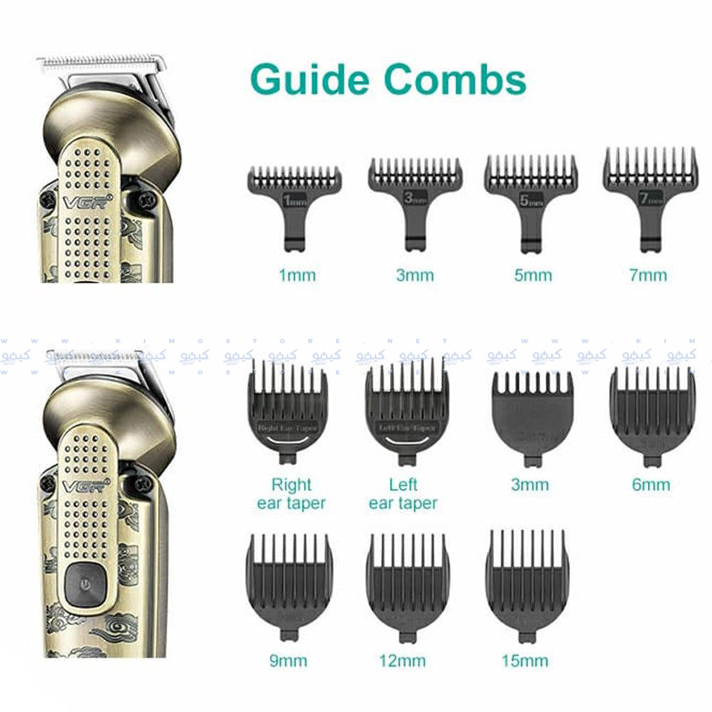 مجموعة حلاقة وتشذيب الشعر 8 في 1 في جي ار بروفيشنال V-103