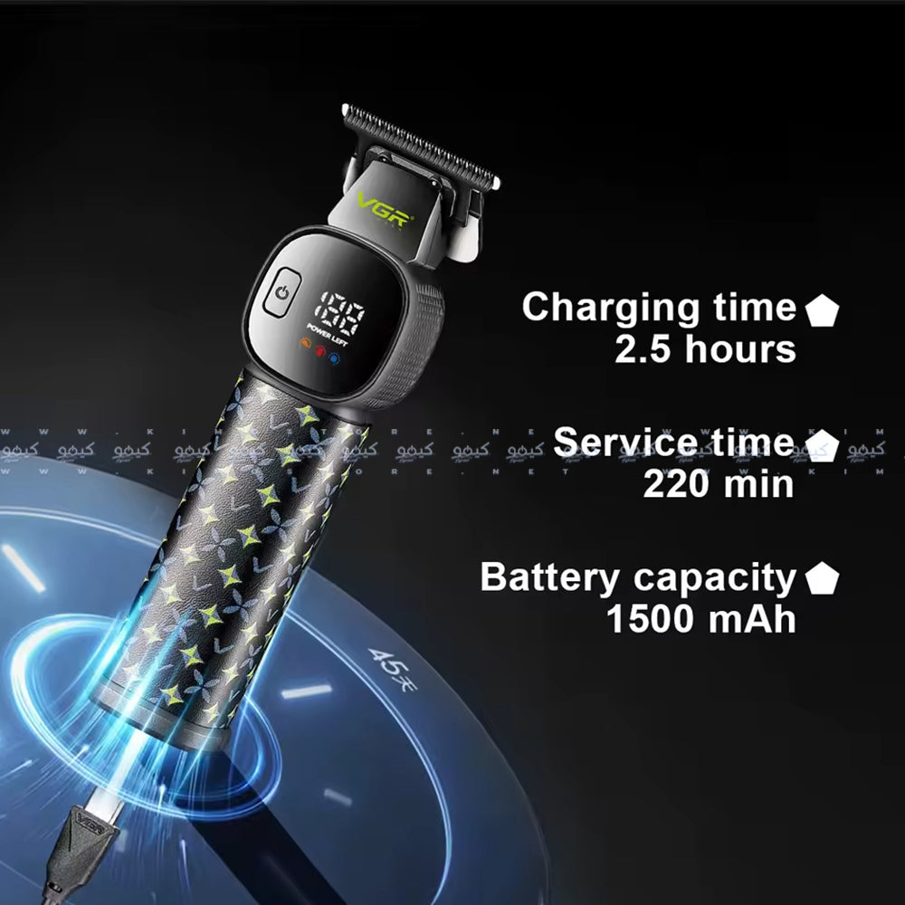 VGR Professional Hair Trimmer V-185 - Black