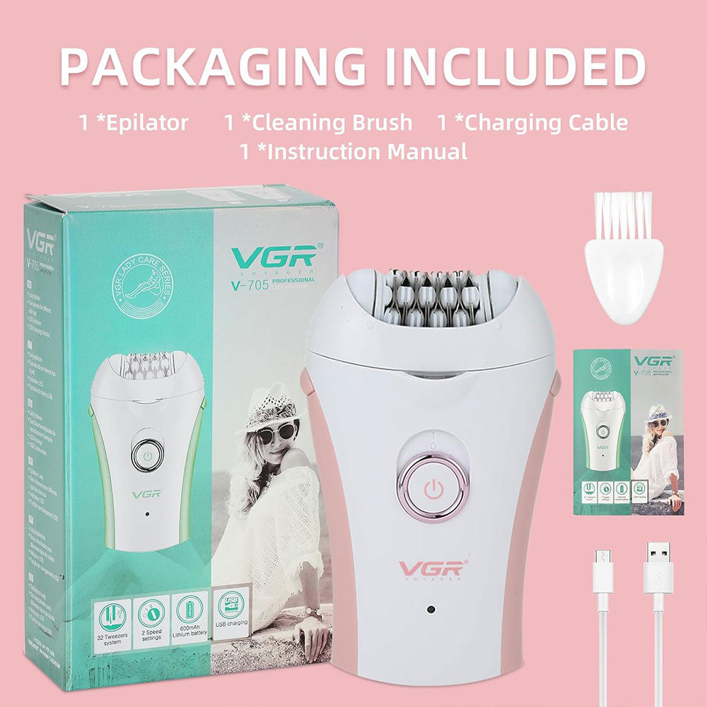 ماكينة ازالة الشعر للسيدات في جي ار بروفيشنال V-705 - بينك