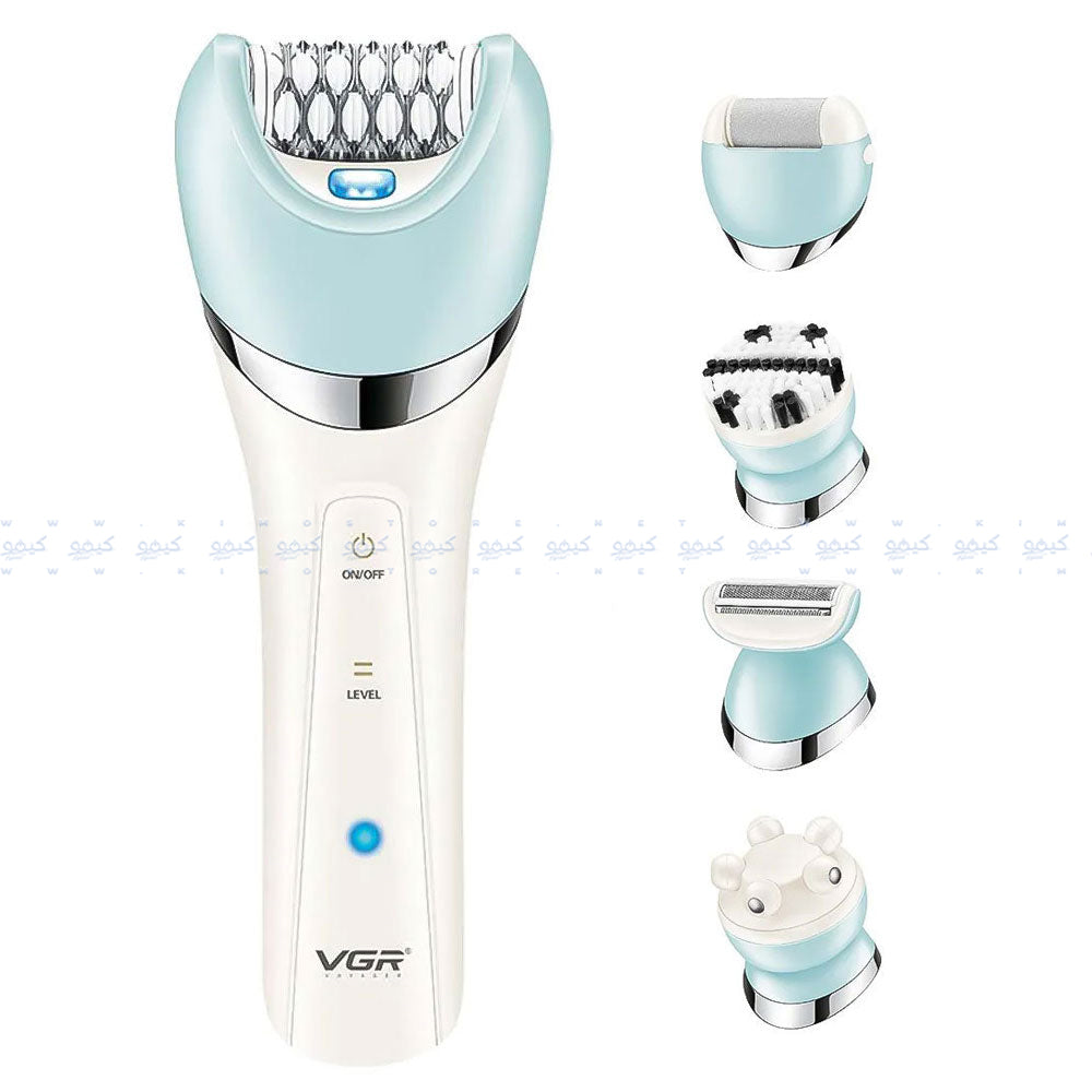 مجموعة حلاقة للسيدات 5 في 1  في جي ار بروفيشنال V-703 - أبيض