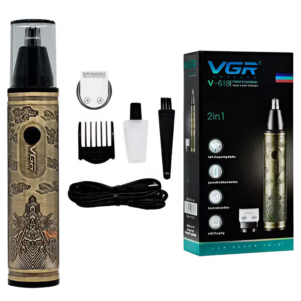 VGR Professional Nose and Hair Trimmer 2-in-1 V-618