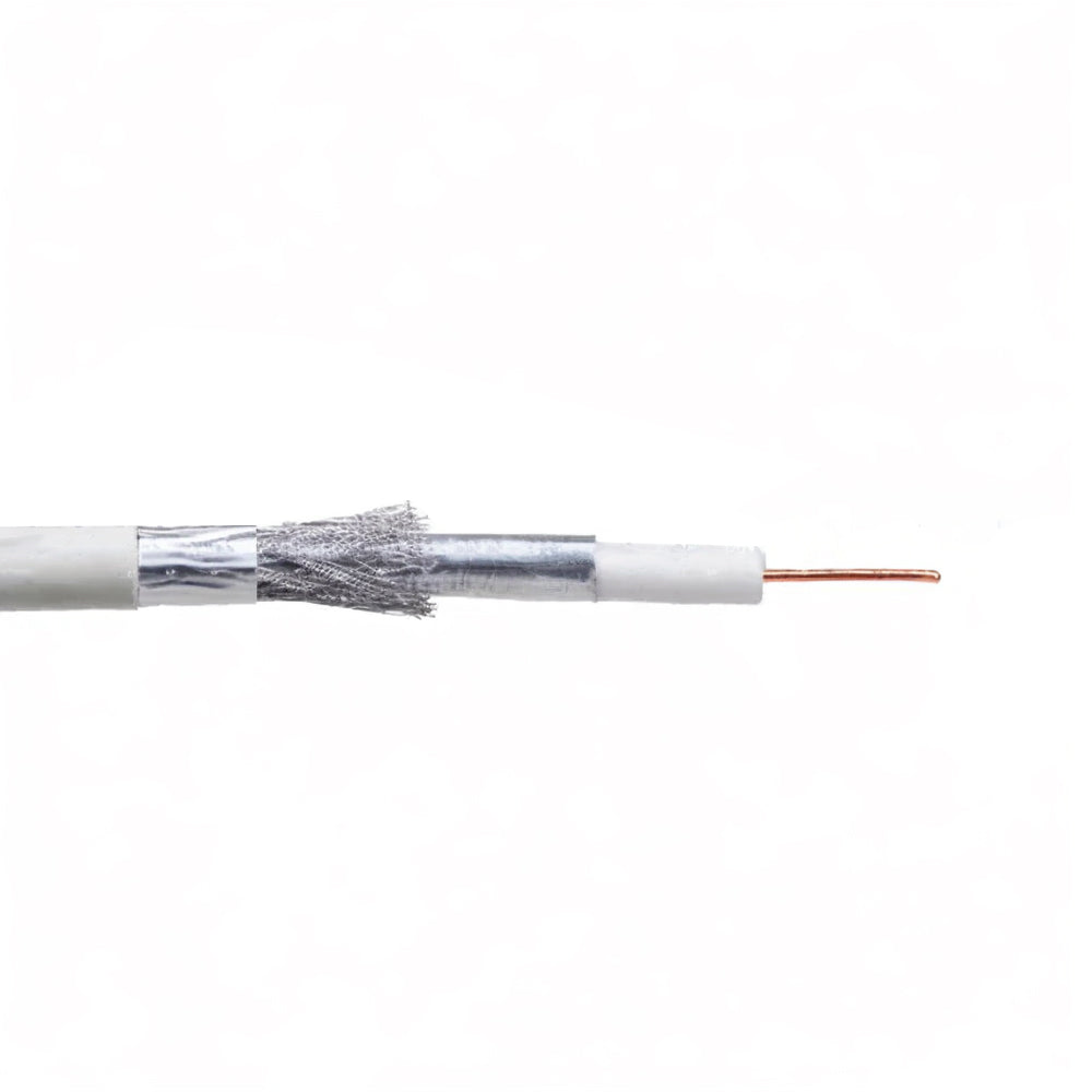 كابل قمر صناعي فيو ستار 50 ياردة RG6/U Al Foil + 96x0.12 Al - أبيض