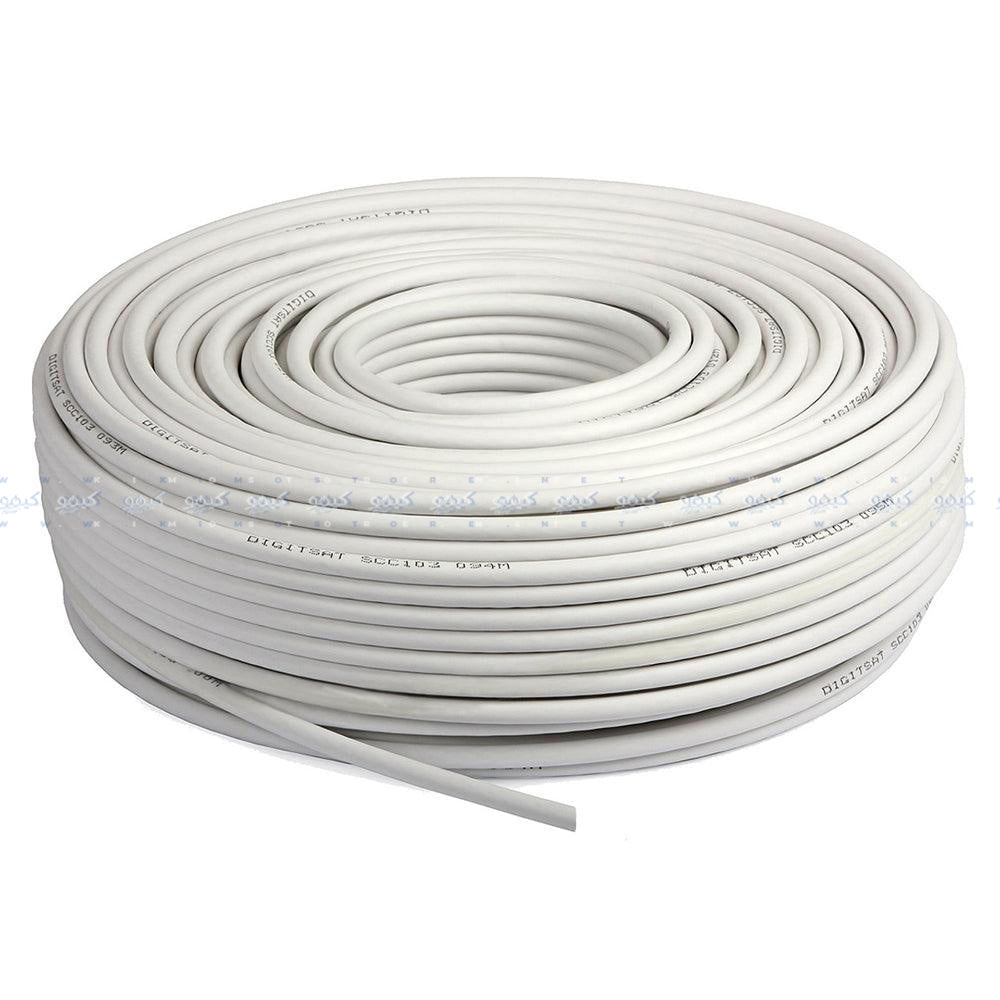 كابل قمر صناعي فيو ماكس 100 ياردة RG6 Al Foil +96X0.16 Al - أبيض