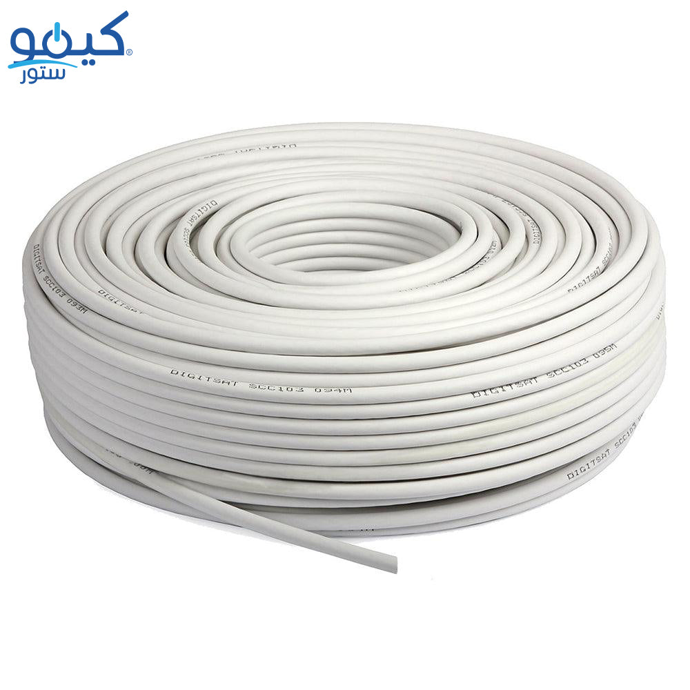 كابل قمر صناعي فيو ماكس 100 ياردة RG6 Al Foil +96X0.16 Al - أبيض