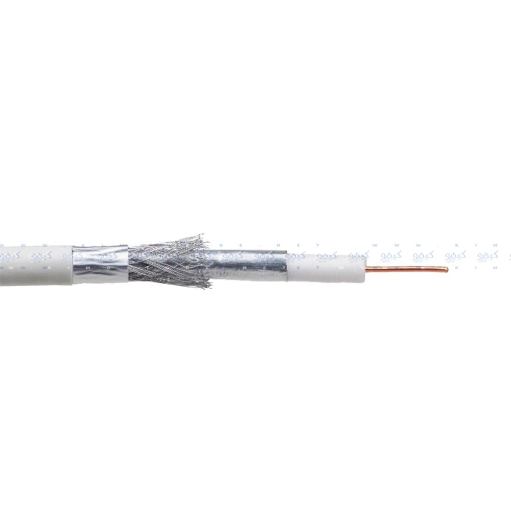 كابل قمر صناعي فيو ماكس 100 ياردة RG6 Al Foil +96X0.16 Al - أبيض