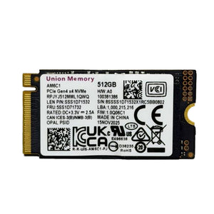 Union Memory AM6C1 512GB NVMe PCIe M.2 2242 SSD (Original Used)