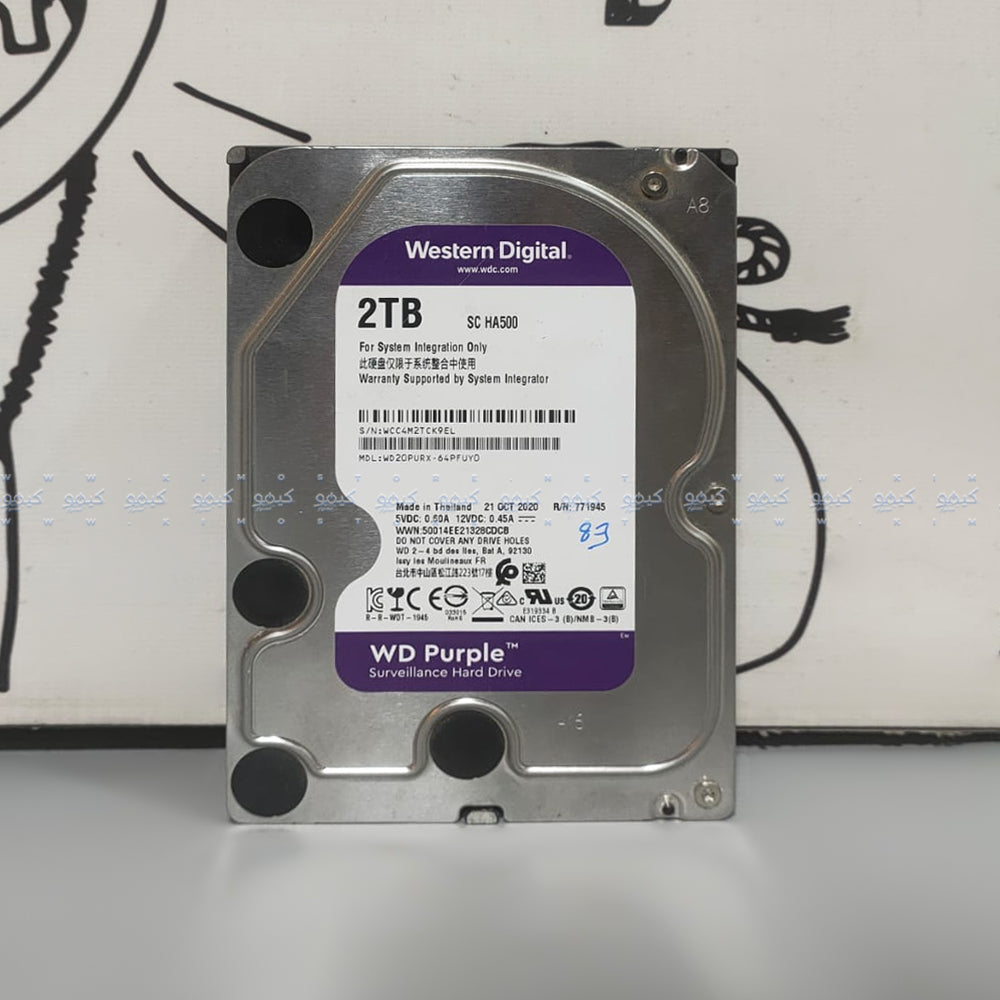 Western Digital Purple 2TB 3.5 Inch Internal Hard Drive (Original Used)