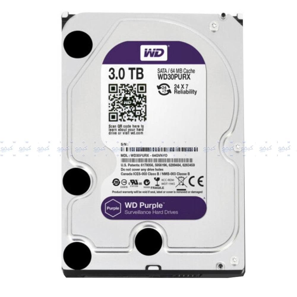 Western Digital Purple 3TB 3.5 Inch Internal Hard Drive (Original Used)