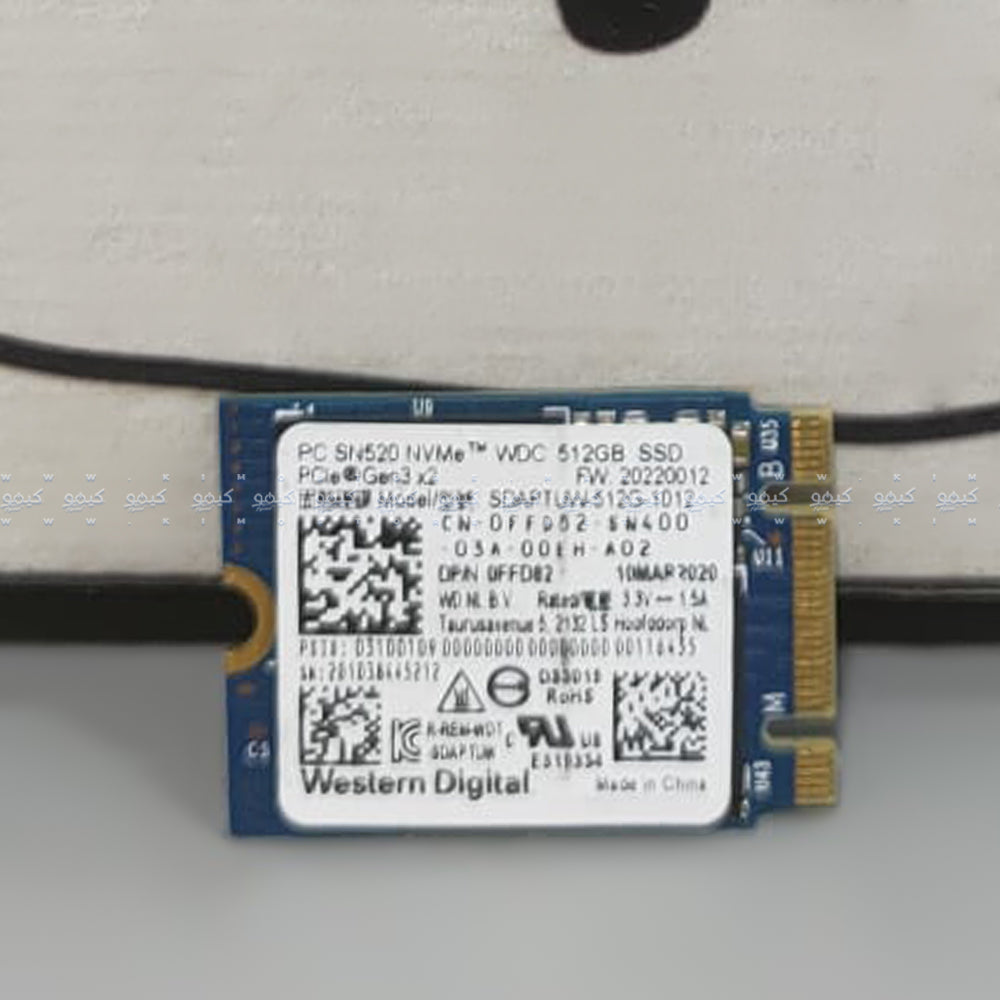 هارد درايف ويسترن ديجيتال 512 جيجابايت SN520 NVMe PCIe M.2 2230 SSD (استعمال خارج)
