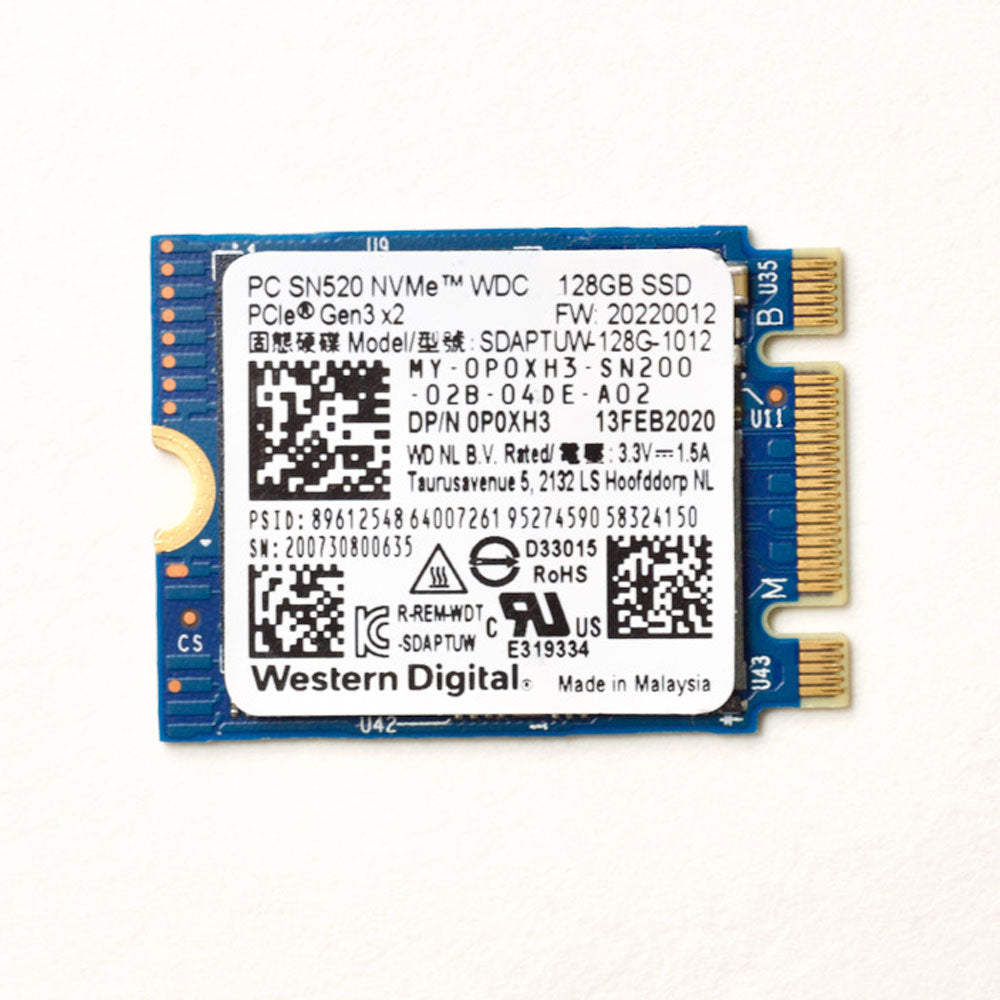 Western Digital SN520 128GB NVMe 2230 PCIe M.2 SSD (Original Used)