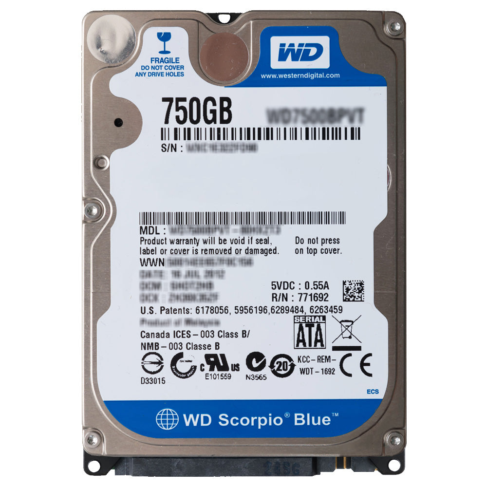 Western Digital 750GB 2.5 inch Internal Laptop Hard Drive (Original Used)