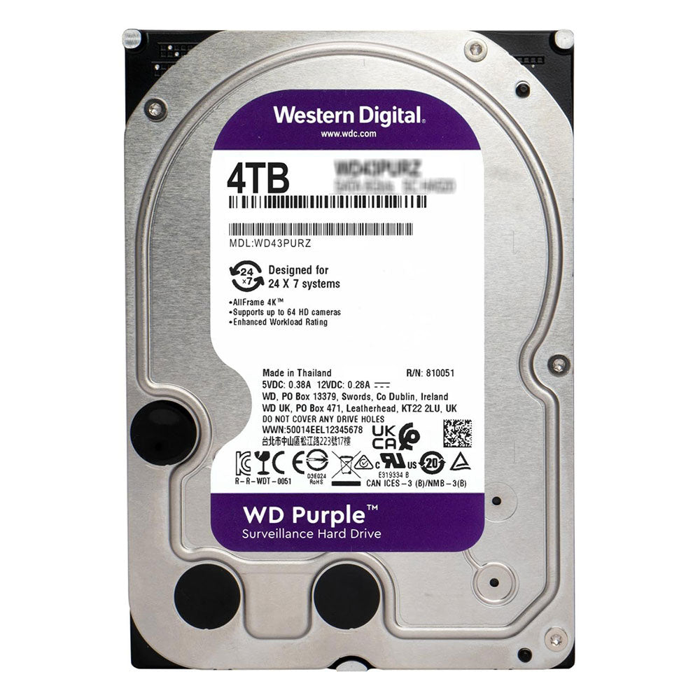 Western Digital Purple 4TB 3.5 Inch Surveillance Internal Hard Drive (Used)