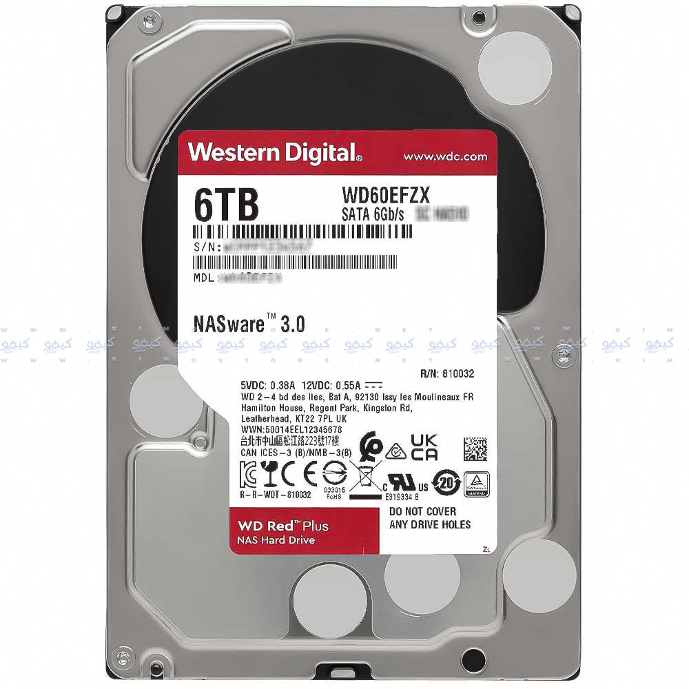 Western Digital Red Plus NAS 6TB 3.5 Inch Server Internal Hard Drive