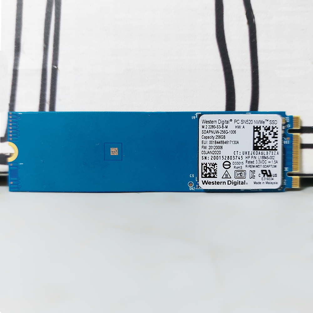 Western Digital SN520 256GB NVMe PCIe M.2 SSD (Original Used)