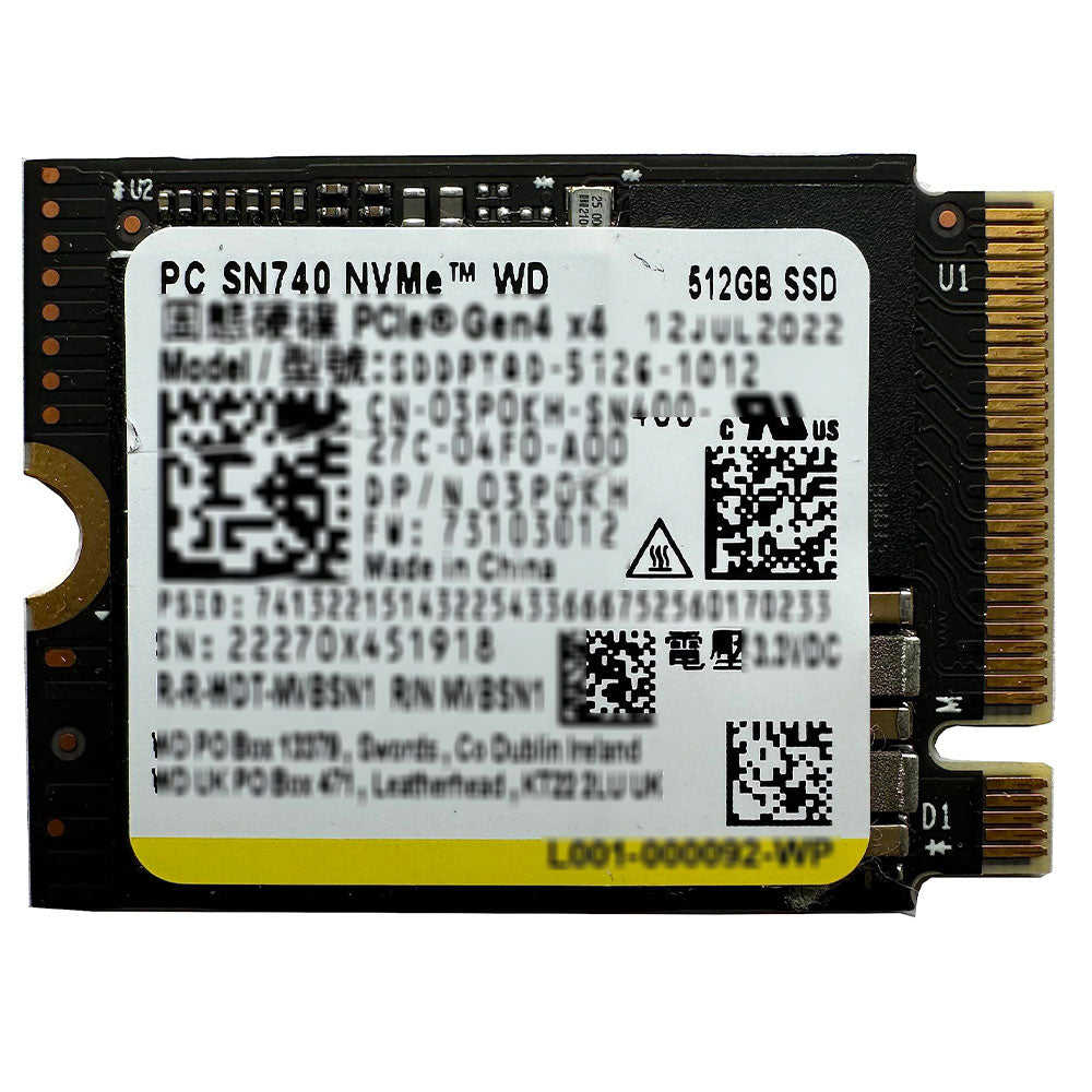 Western Digital SN740 SDDPTQD 512GB NVMe PCIe M.2 2230 SSD (Original Used)