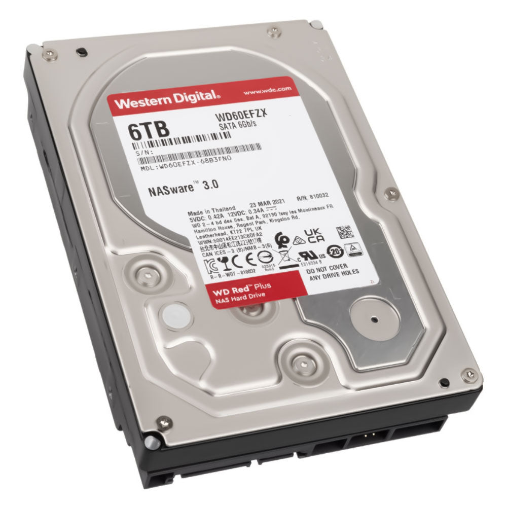 Western Digital Red Plus NAS 6TB 3.5 Inch Server Internal Hard Drive