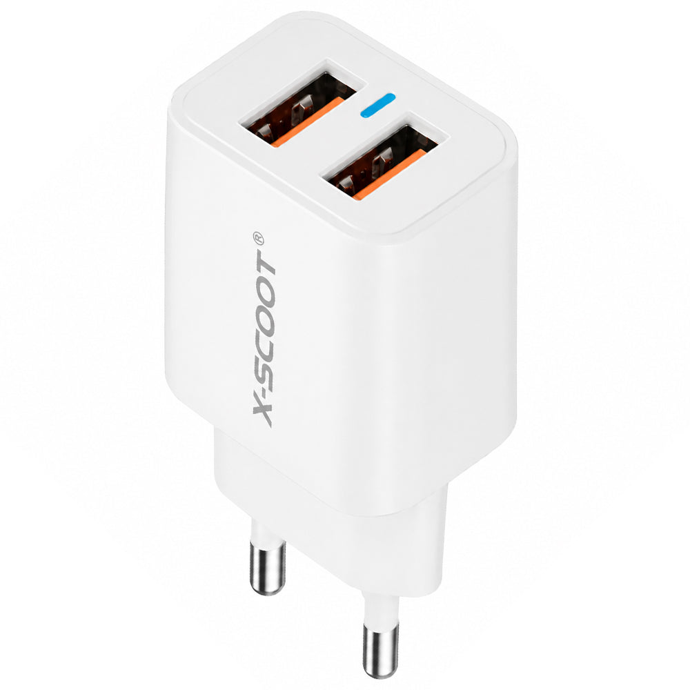 X-Scoot CH-269 Wall Charger 2x USB 2.1A Fast Charging - White