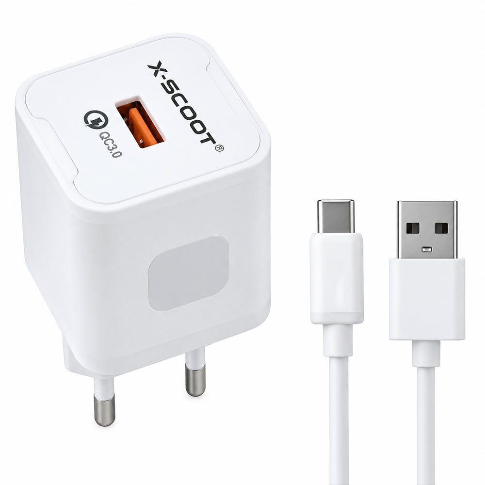 X-Scoot SuperVOOC GaN CH-262 Wall Charger + Type-C Cable 30W Fast Charging