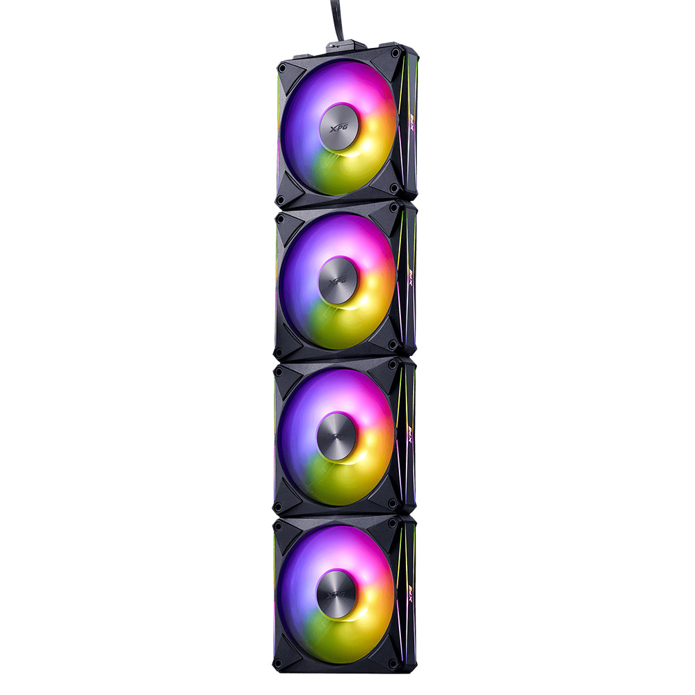 XPG Hurricane Mag 120 PWM ARGB Magnetic Quad Case Fan Kit - Black