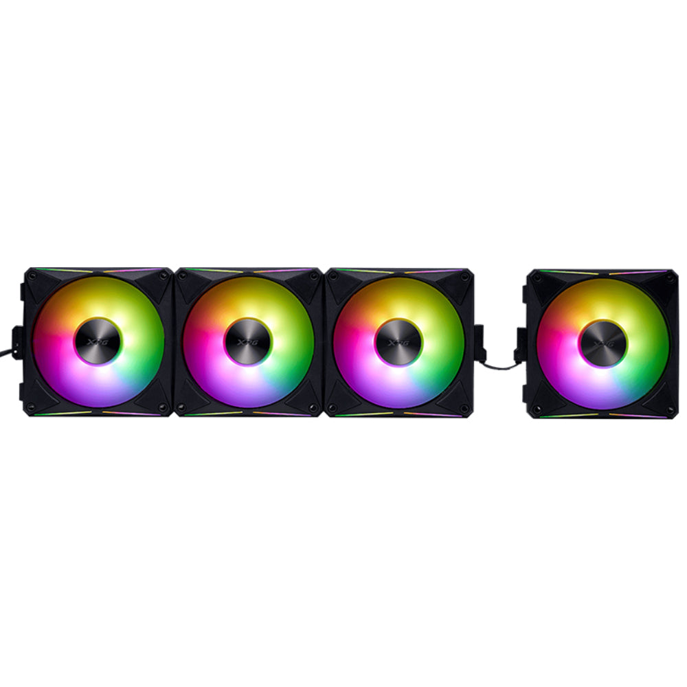 XPG Hurricane Mag 120 PWM ARGB Magnetic Quad Case Fan Kit - Black