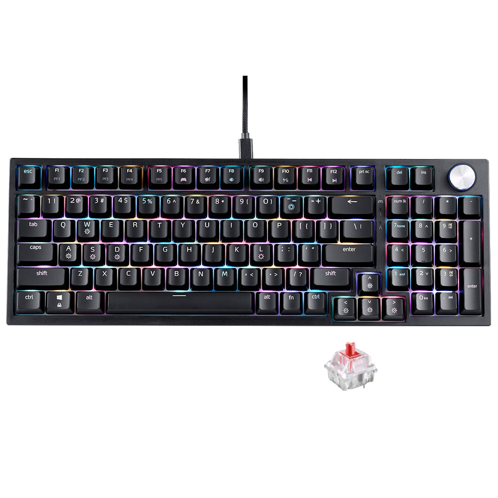 XPG SORCERER Red Switch Wired RGB Gaming Keyboard English - Black
