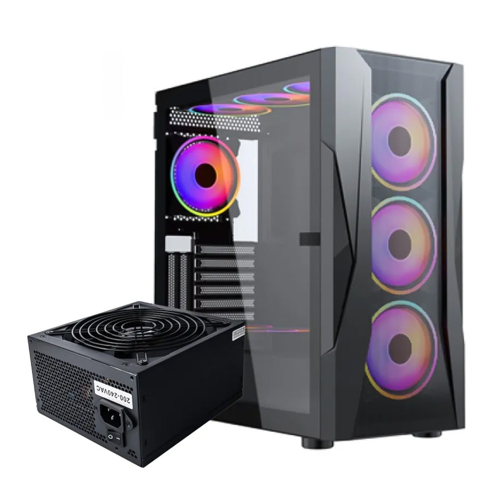كيس ميد تاور زاندر ARGB جيمنج Velox + باور سبلاي 80 بلس أبيض 600 وات