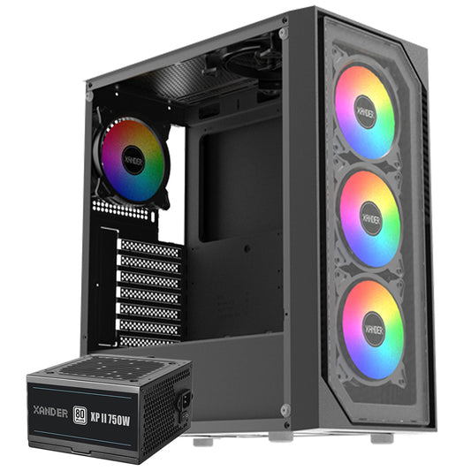 كيس ميد تاور زاندر ARGB جيمنج Velox II + باور سبلاي 80 بلس أبيض 700 وات XP II