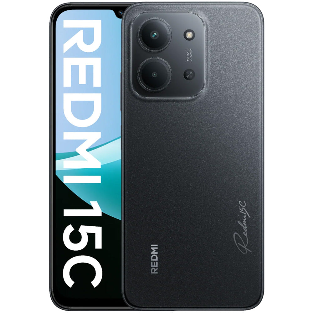 موبايل شاومي ريدمي 15C ثنائي الشريحة (128 جيجابايت / 6 جيجابايت رام / شاشة 6.9 بوصة / تقنية 4G LTE) - اسود