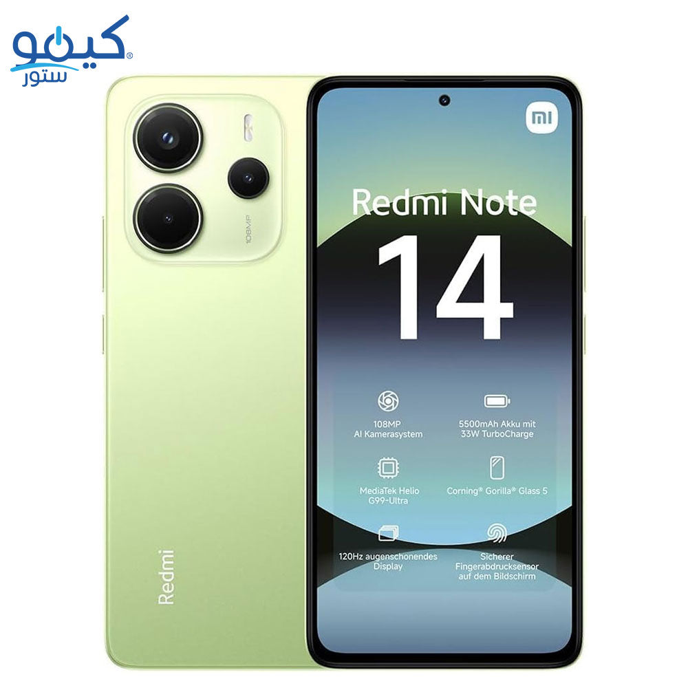 موبايل شاومي ريدمي Note 14 ثنائي الشريحة (256 جيجابايت / 8 جيجابايت رام / شاشة 6.67 بوصة / تقنية 4G LTE)
