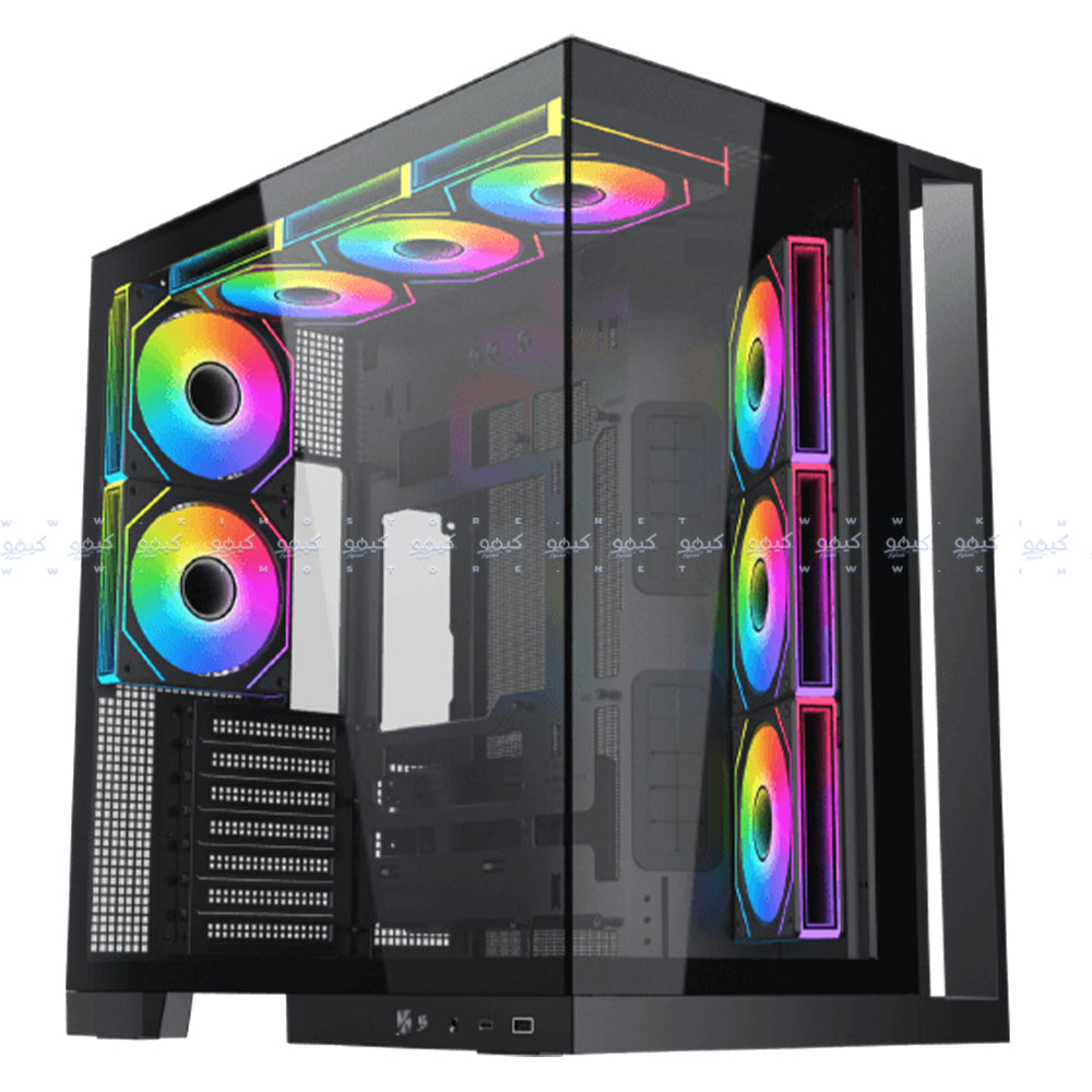 كيس سوبر تاور زيجماتيك ARGB جيمنج Aqua 7 - اسود