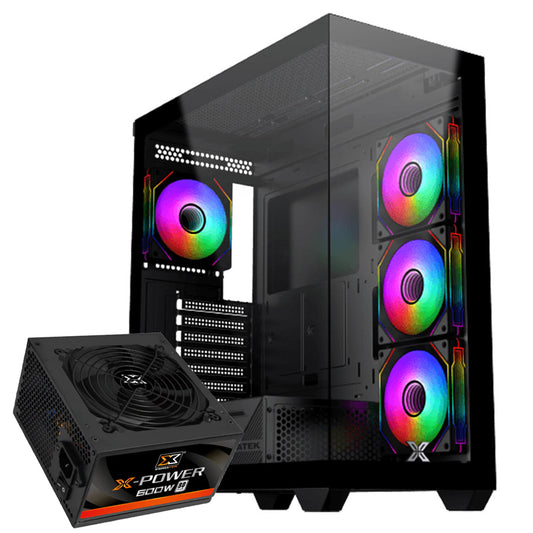 كيس ميد تاور زيجماتيك ARGB جيمنج Blast + باور سبلاي 80 بلس أبيض 600 وات X-Power