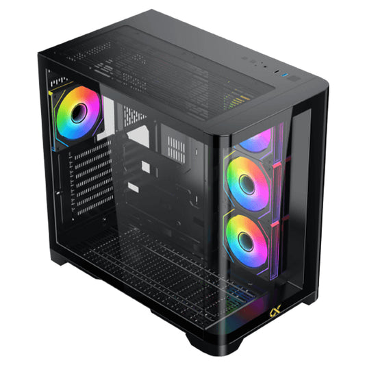 Xigmatek Crystal Storm ARGB Gaming Mid Tower Case + Asgard 80 Plus Bronze Power Supply 750W